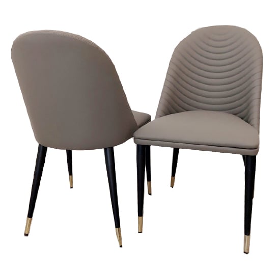 Allen Grey Faux Leather Dining Chairs With Black Legs In Pair_1