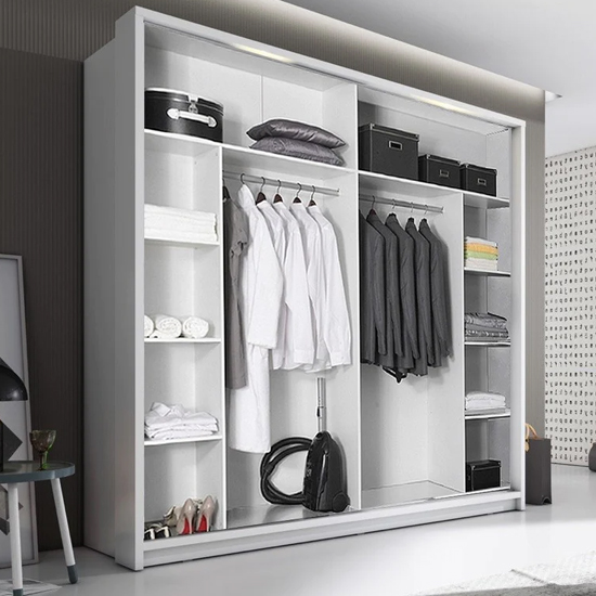 Allen Large Wardrobe With 2 Sliding Doors In Matt White Furniture in