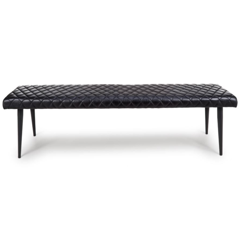 Allen Leather Dining Bench In Black