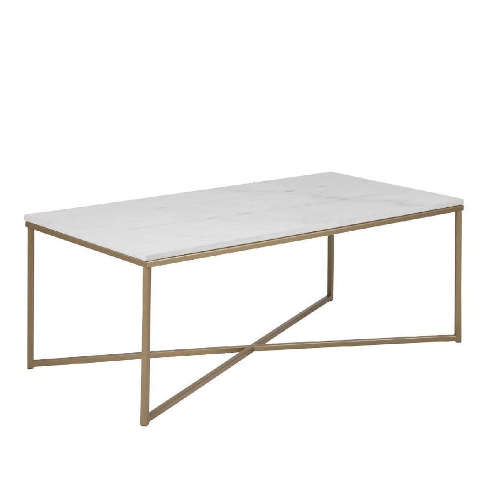 Read more about Allen marble coffee table with metal frame in white