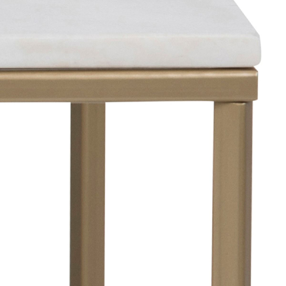 Allen Marble Coffee Table With Metal Frame In White