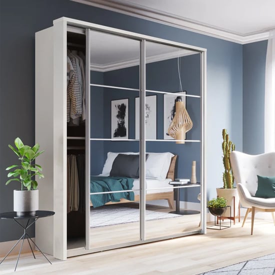 Product photograph of Allen Medium Wardrobe With 2 Sliding Doors In Matt White from Furniture in Fashion