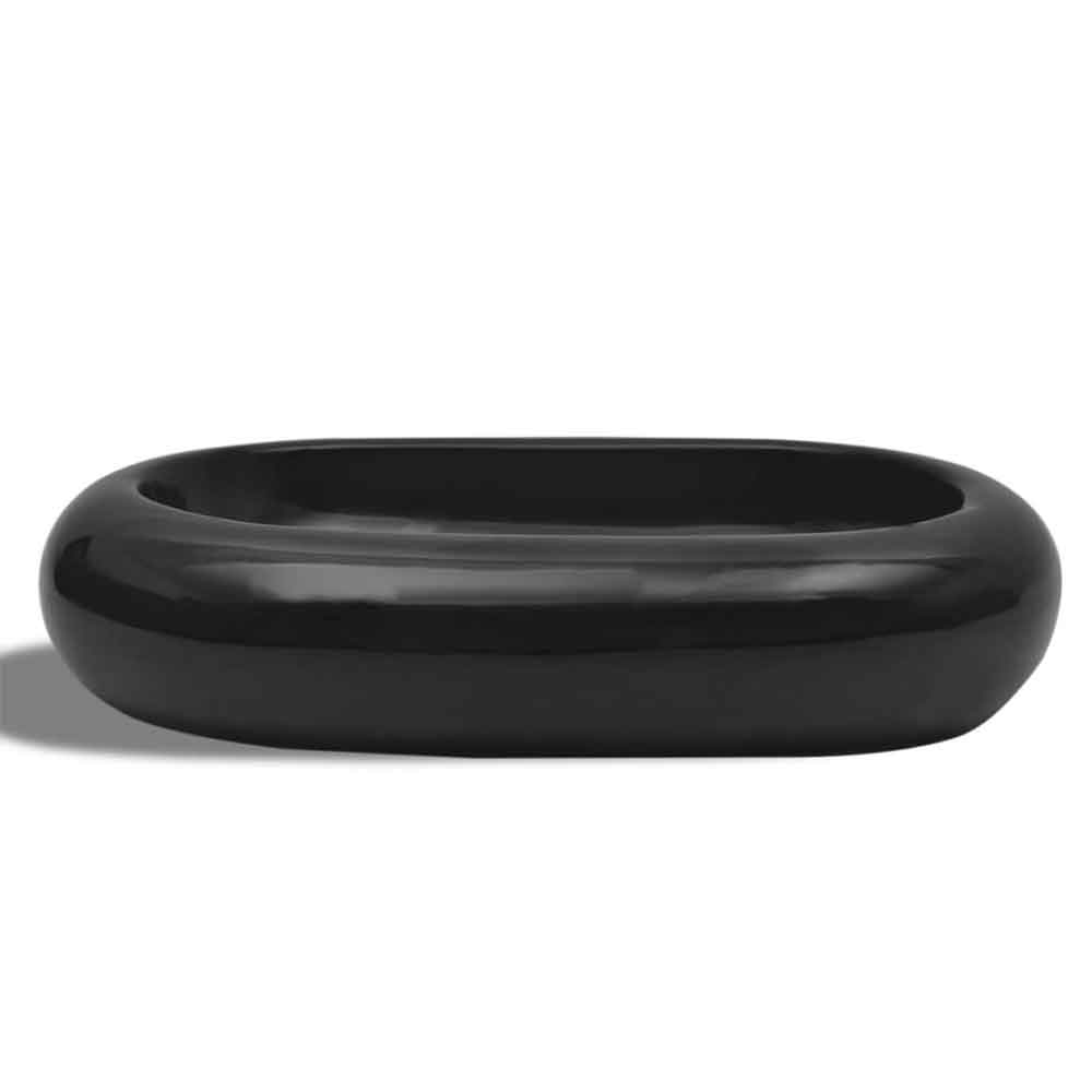 Allen Oval Countertop Basin Without Waste 630mm In Black