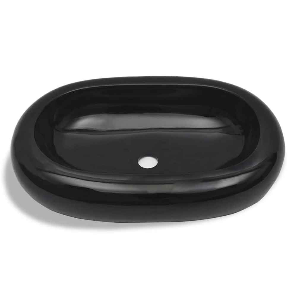 Allen Oval Countertop Basin Without Waste 630mm In Black