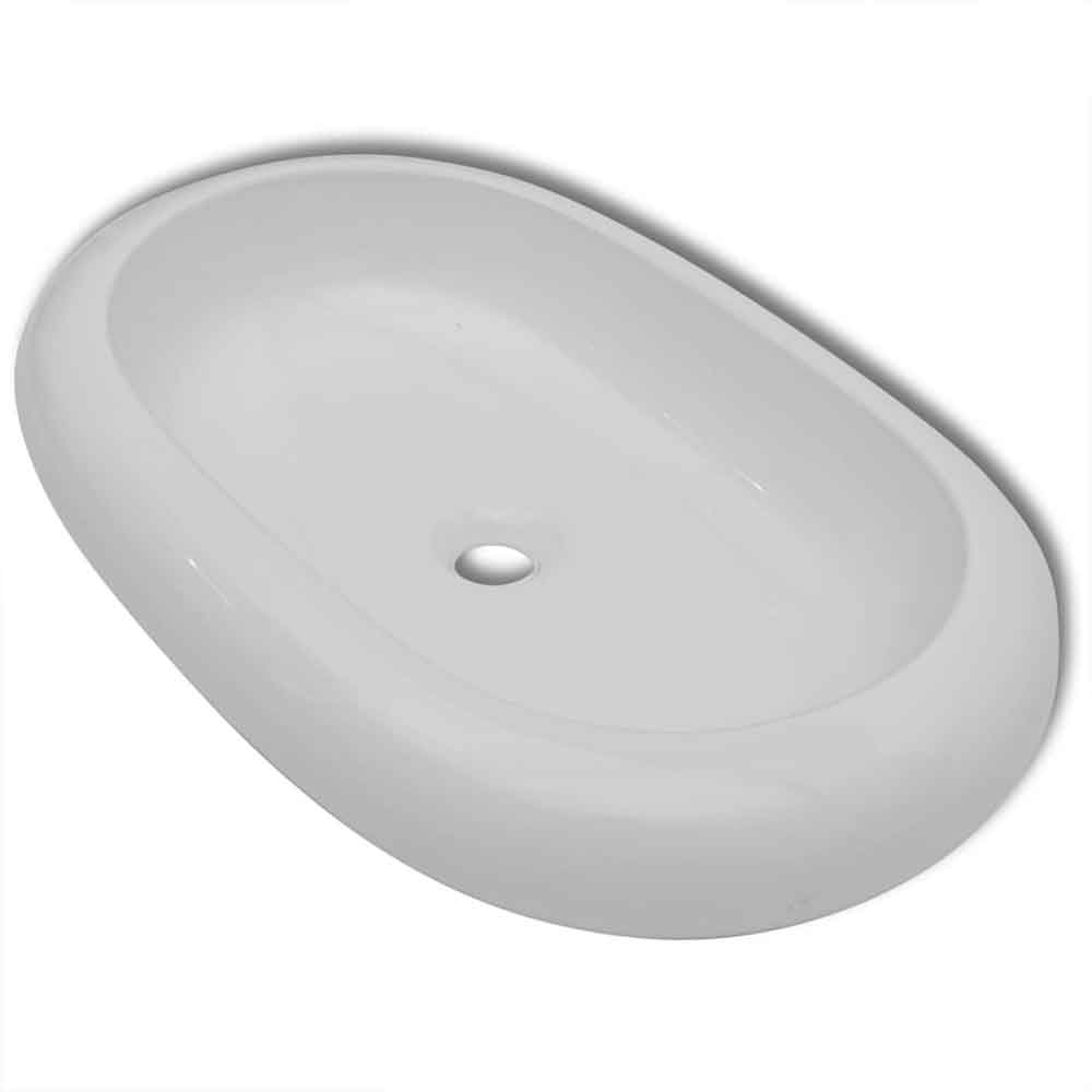 Allen Oval Countertop Basin Without Waste 630mm In White