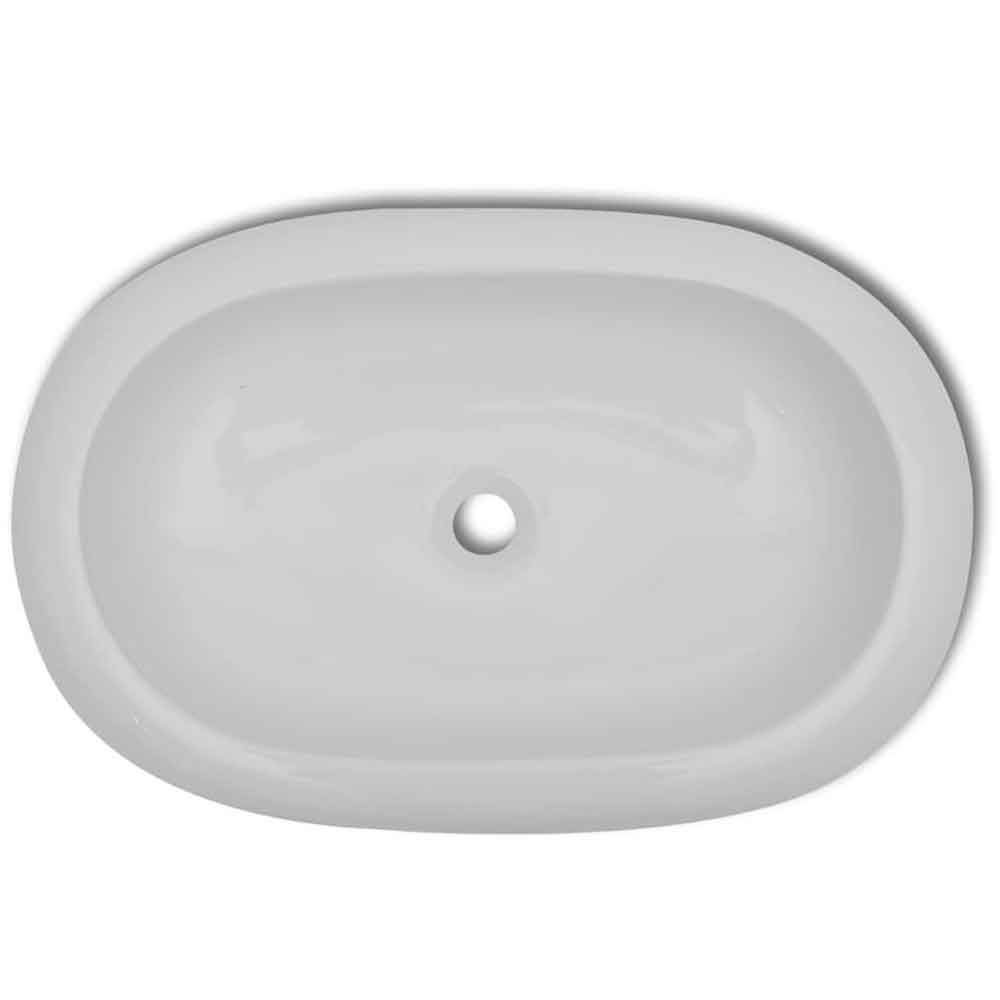 Allen Oval Countertop Basin Without Waste 630mm In White