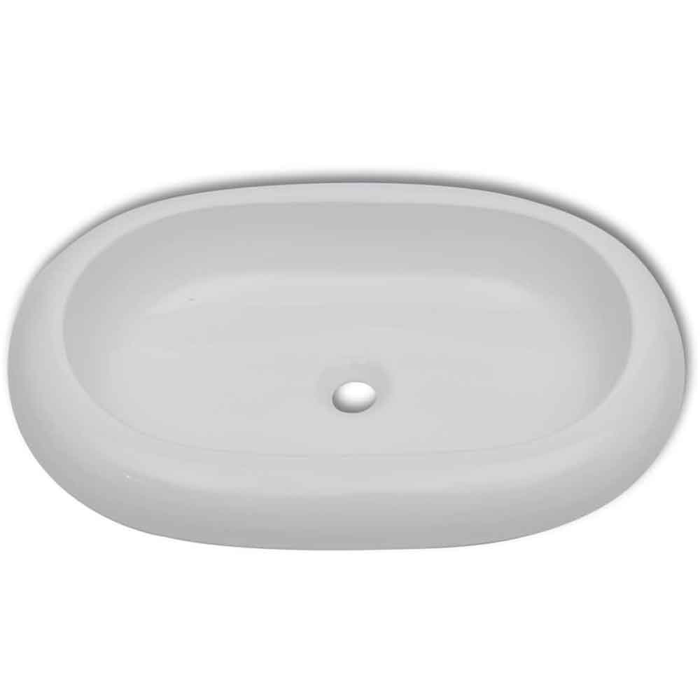 Allen Oval Countertop Basin Without Waste 630mm In White