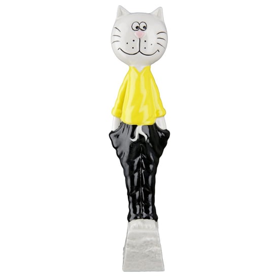 Read more about Allen porcelain cat lenso sculpture large in yellow and black
