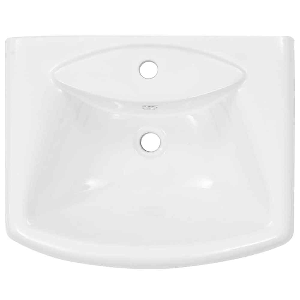 Allen Rectangular Full Pedestal Basin Without Waste 580mm Wide 1TH - White