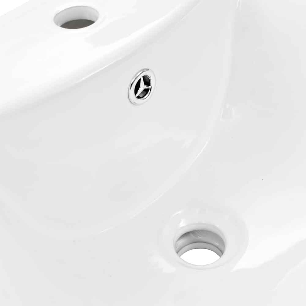Allen Rectangular Full Pedestal Basin Without Waste 580mm Wide 1TH - White
