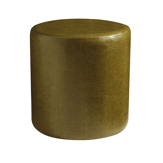Allen Round Faux Leather Stool In Lascari Vintage Gold