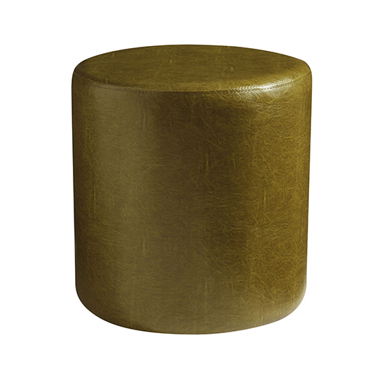 Photo of Allen round faux leather stool in lascari vintage gold