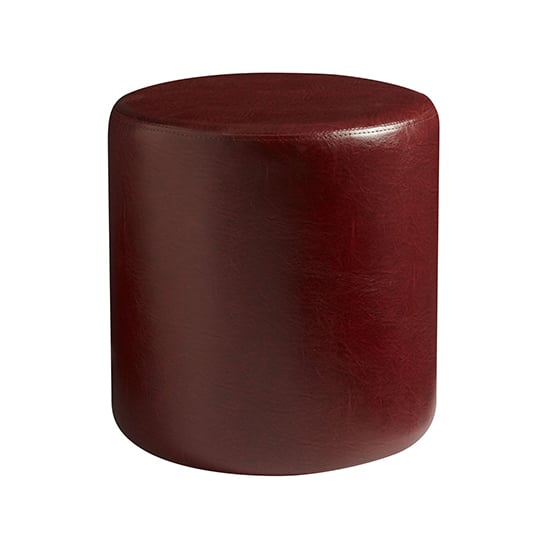 Photo of Allen round faux leather stool in lascari vintage red