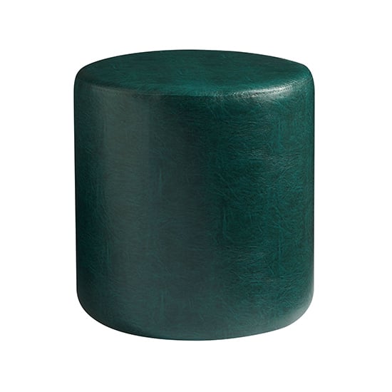 Product photograph of Allen Round Faux Leather Stool In Lascari Vintage Teal from Furniture in Fashion