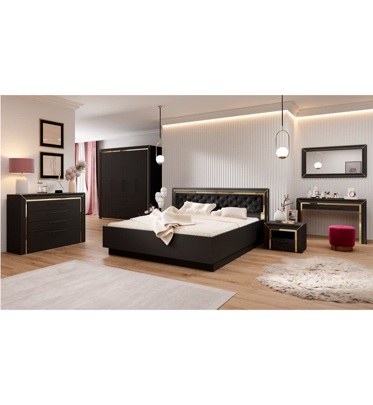 Allen Wall Mirror With Black Wooden Frame