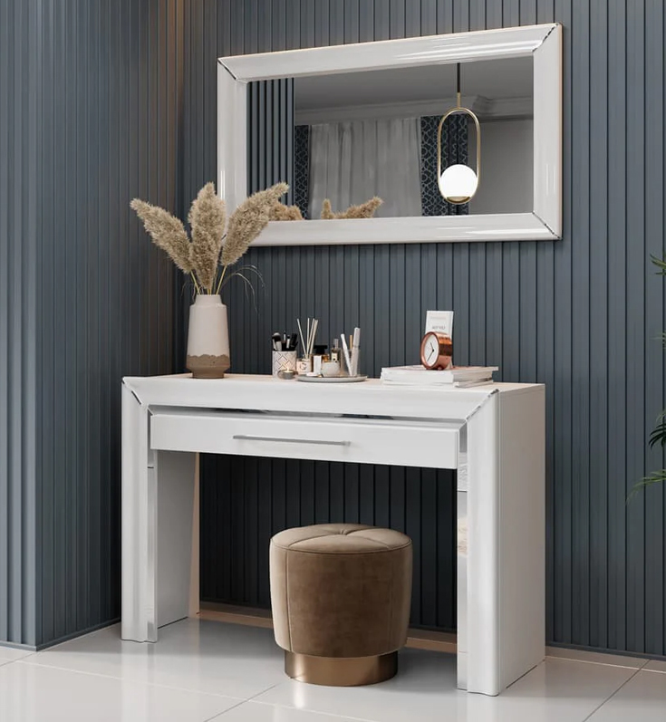 Allen Wall Mirror With White Wooden Frame