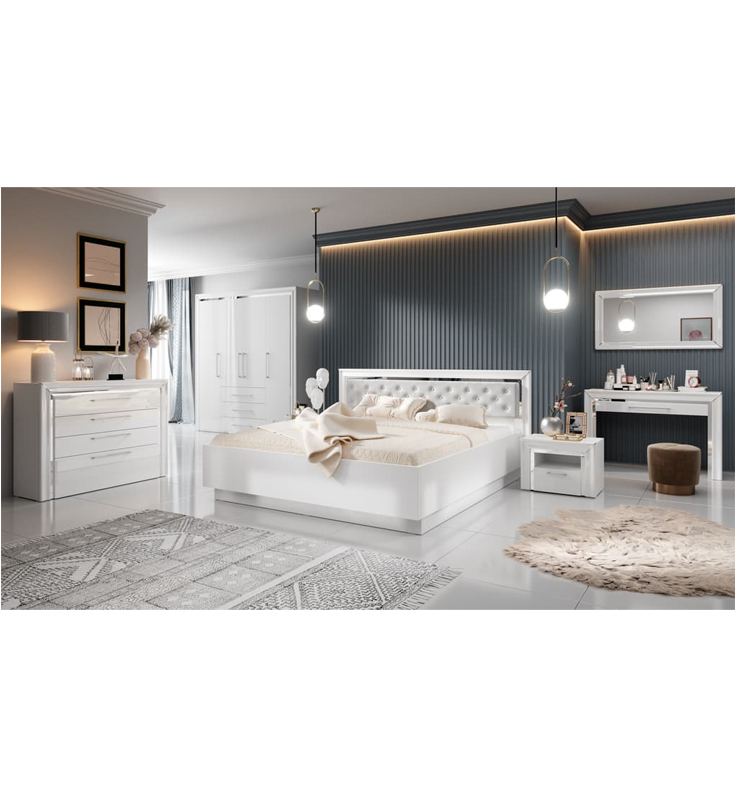 Allen Wall Mirror With White Wooden Frame