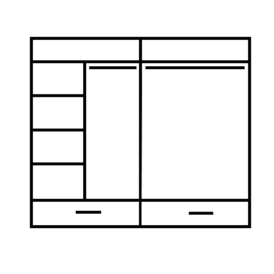 Allen Wardrobe With 2 Sliding Doors And Drawers In Matt Grey