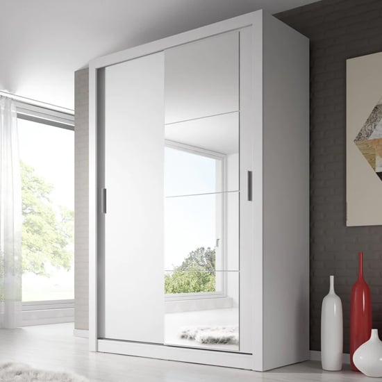 Photo of Allen wardrobe with 2 sliding doors in matt white