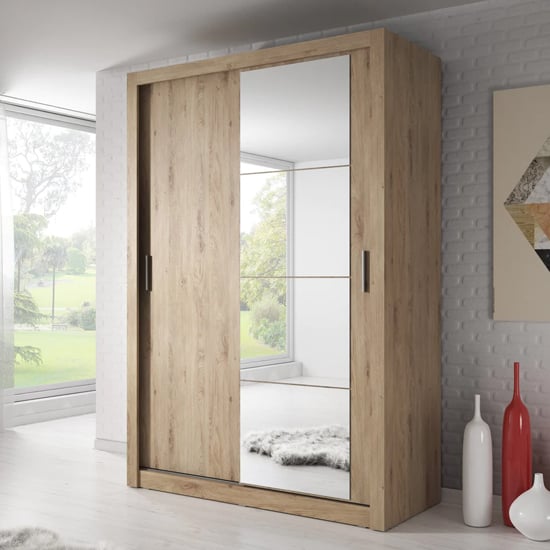 Product photograph of Allen Wardrobe With 2 Sliding Doors In Shetland Oak from Furniture in Fashion