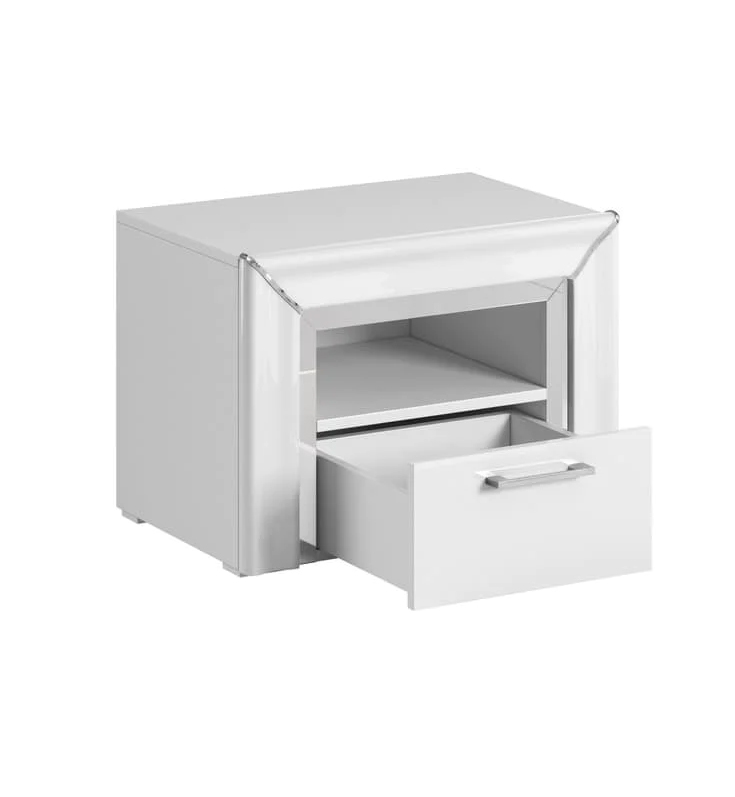 Allen Wooden Bedside Cabinet With 1 Drawer In White