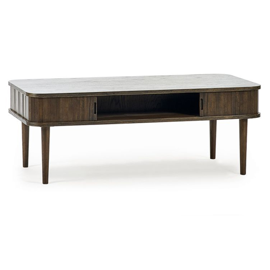 Allen Wooden Coffee Table Rectangular With Storage In Dark Oak