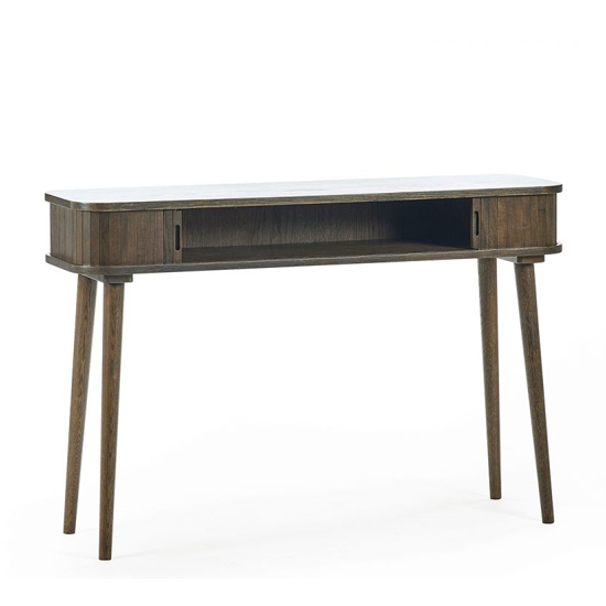 Allen Wooden Console Table With Storage In Dark Oak