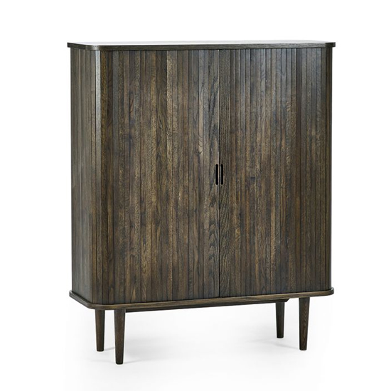 Allen Wooden Drinks Cabinet With 2 Sliding Doors In Dark Oak