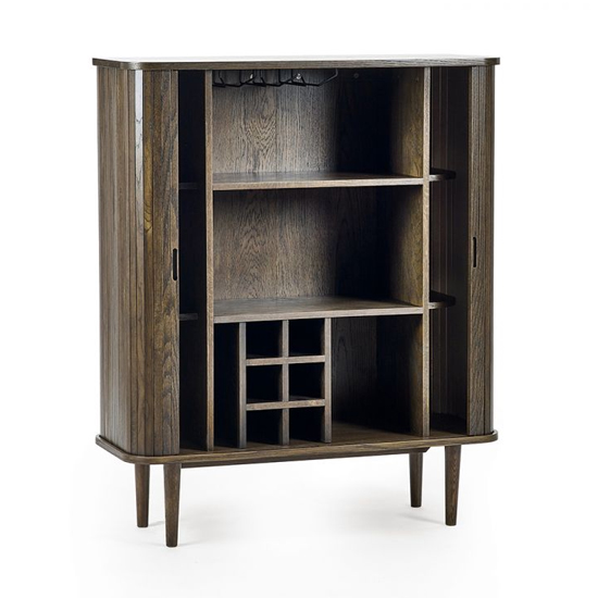Allen Wooden Drinks Cabinet With 2 Sliding Doors In Dark Oak