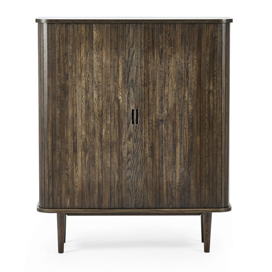 Allen Wooden Drinks Cabinet With 2 Sliding Doors In Dark Oak