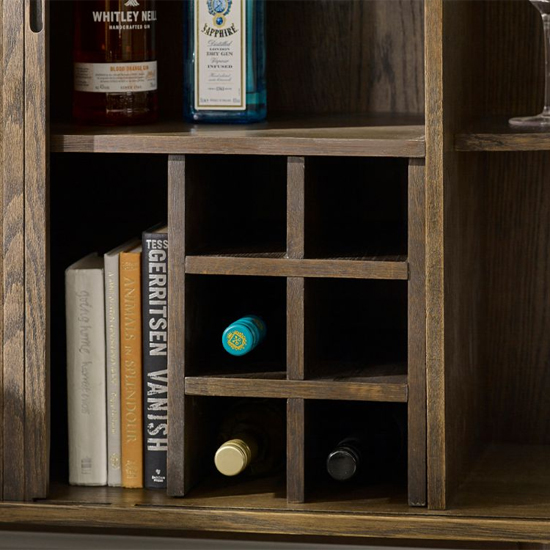 Allen Wooden Drinks Cabinet With 2 Sliding Doors In Dark Oak
