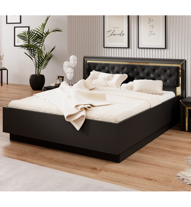 Allen Wooden King Size Bed In Black | Furniture in Fashion