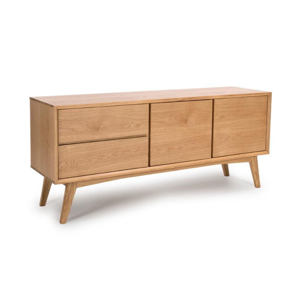 Allen Wooden TV With 2 Doors 2 Drawers In Natural
