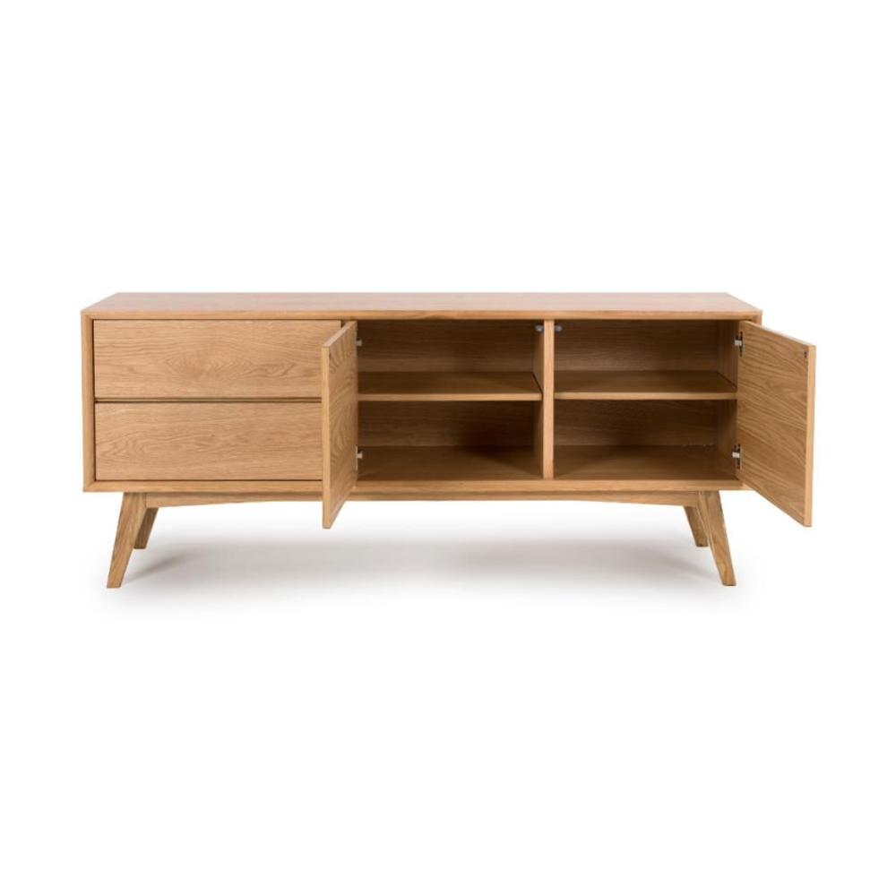 Allen Wooden TV With 2 Doors 2 Drawers In Natural