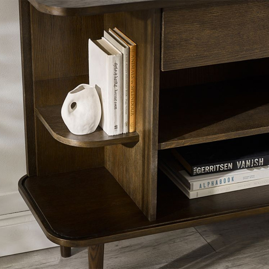 Allen Wooden Sideboard With 2 Sliding Doors 2 Drawers In Dark Oak