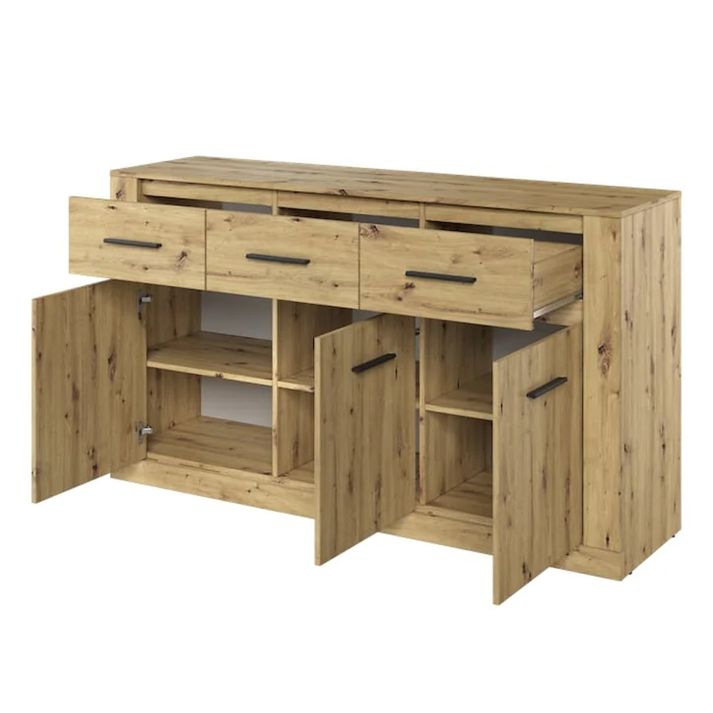 Allen Wooden Sideboard 3 Doors 3 Drawers In Artisan Oak