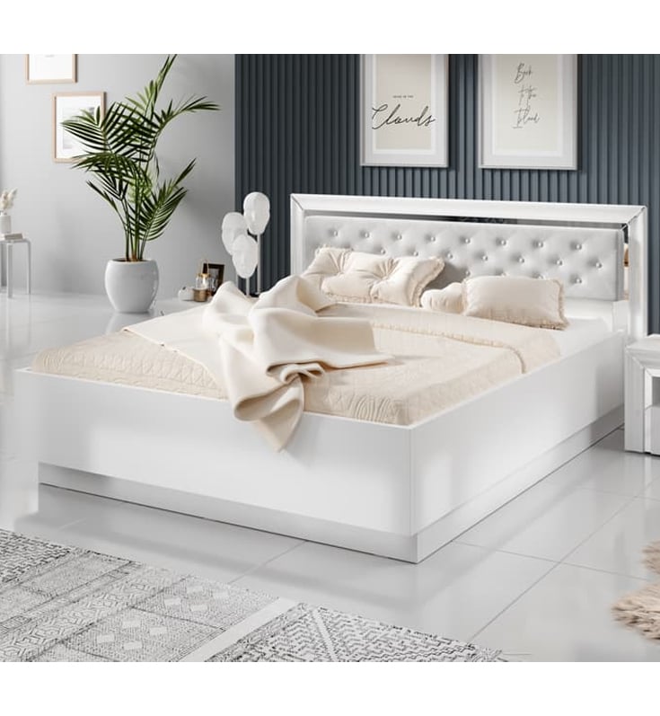 Allen Wooden Super King Size Bed In White