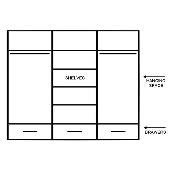 Allen Wooden Wardrobe With 3 Sliding Doors In Matt White
