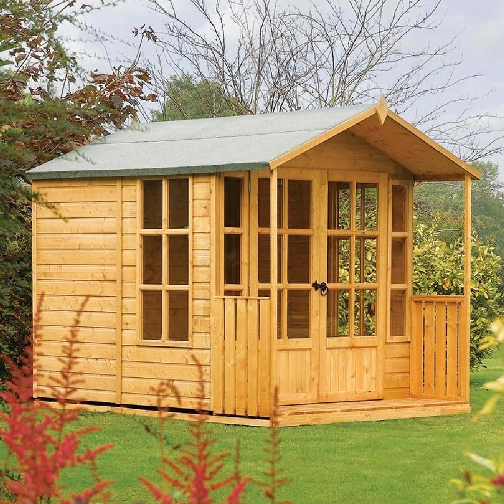 Allensford Wooden Garden Summer House In Honey Brown