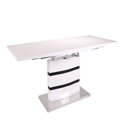 Photo of Layne high gloss extendable dining table in white and black