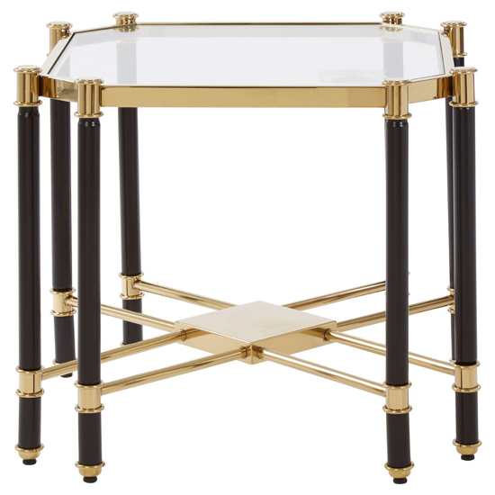 Allessa Clear Glass End Table With Black And Gold Frame_2