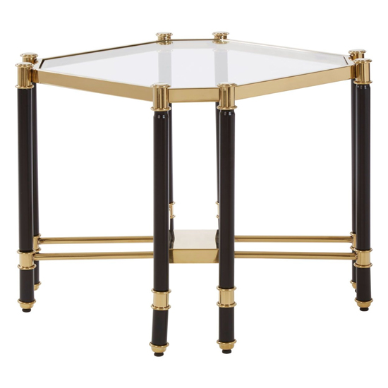 Allessa Clear Glass End Table With Black And Gold Frame_3