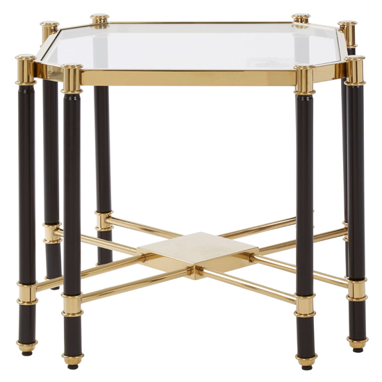 Allessa Glass End Table In Champagne