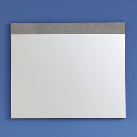 Read more about Alley wall mirror in cement grey wooden frame