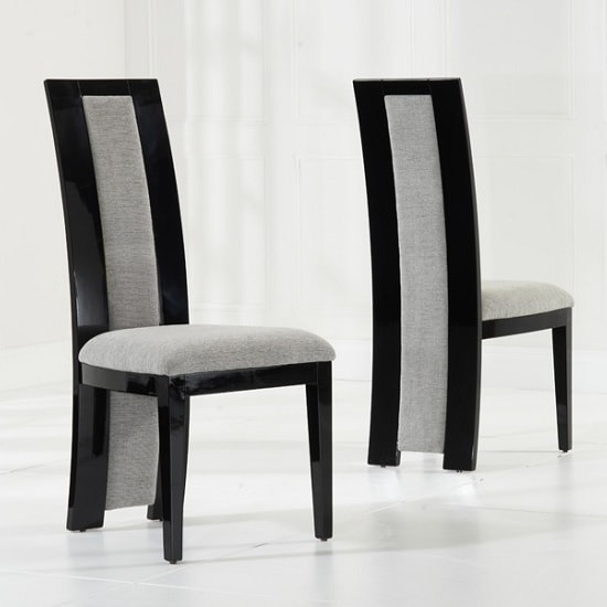 Hamlet Marble Dining Table In Black With 8 Allie Grey Chairs