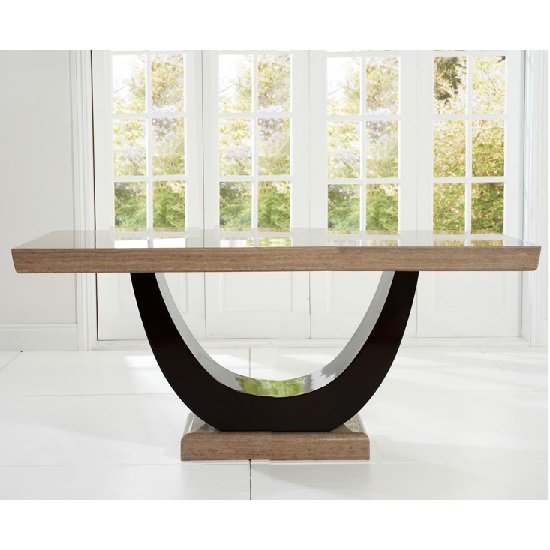 Aloya 170cm Marble Dining Table In Brown With 6 Allie Chairs_4
