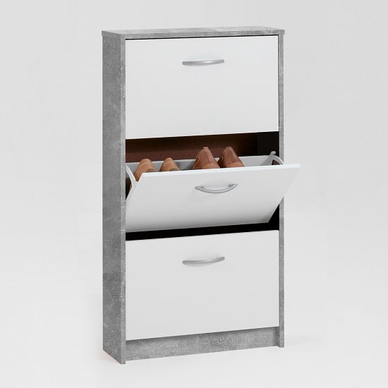 Allison Modern Shoe Cabinet In White And Light Atelier