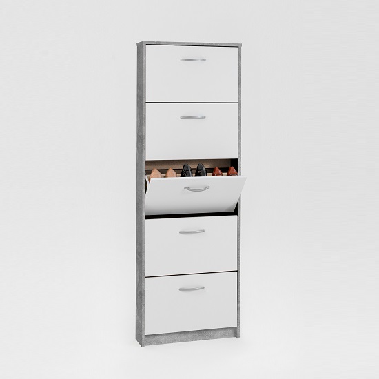 Read more about Allison tall shoe cabinet in white and light atelier