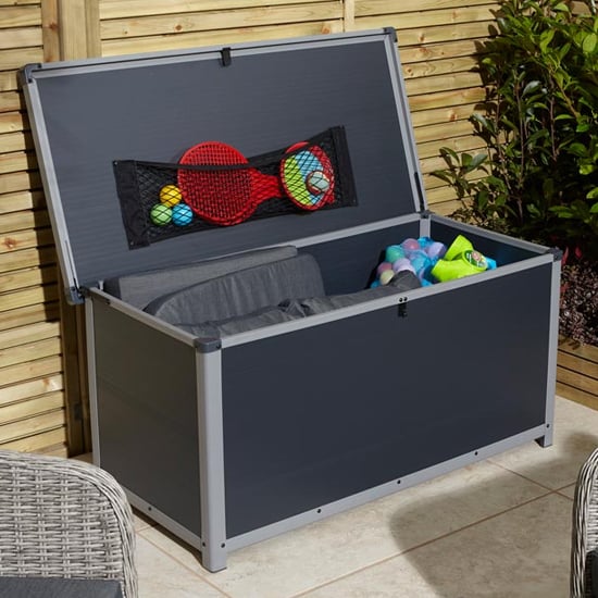 Read more about Alloya plastic cushion storage box in dark grey