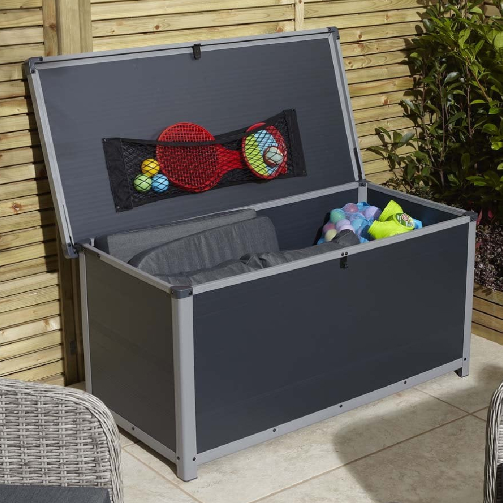 Alloya Plastic Garden Storage Box In Dark Grey